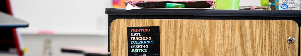 Social Justice Sticker on a desk