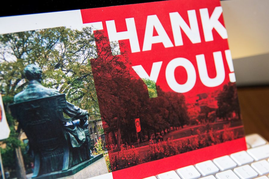 UW Thank you postcard